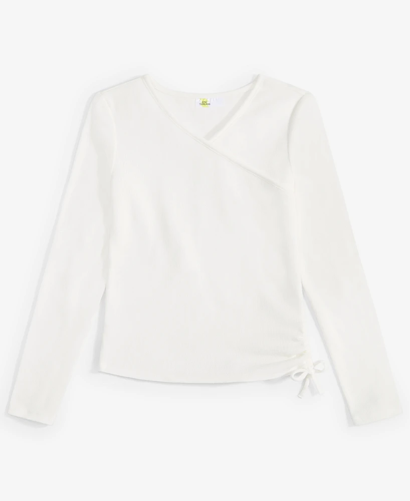 Epic Threads Little & Big Girls Long-Sleeve Faux-Wrap Top, Created for Macy's