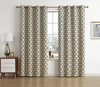 Kate Aurora Chic Living 100% Max Blackout Trellis Clover Thermal Curtains - 52 in. W x L