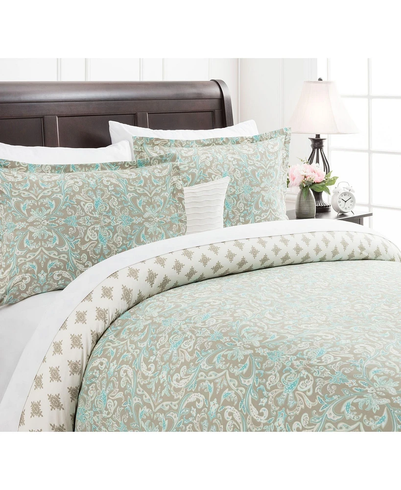 Chanasya Premium DamaskSage Duvet Cover Set - (104” x 90”) & 2 Pillow Shams (20” 36”) 3