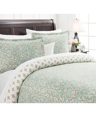 Chanasya Premium DamaskSage Duvet Cover Set - (104” x 90”) & 2 Pillow Shams (20” 36”) 3