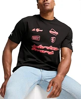 Puma Men's Ferrari Neon Race Relaxed-Fit Logo Graphic T-Shirt