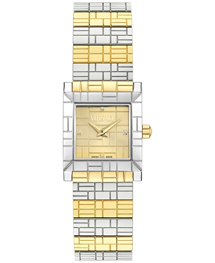 Versace Women's Swiss Mosaic Two-Tone Stainless Steel Bracelet Watch 22mm