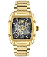 Versace Men's Swiss Automatic Gold Ion Plated Stainless Steel Bracelet Watch 42x50mm