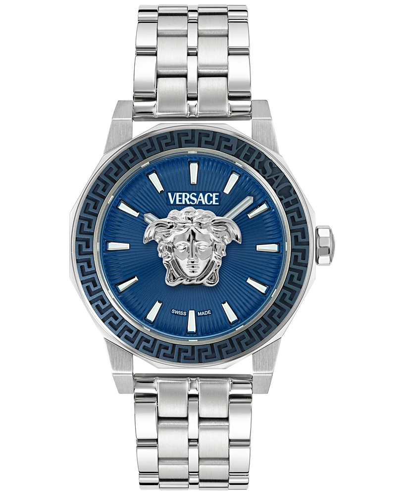 Versace Men's Swiss Stainless Steel Bracelet Watch 43mm