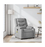 vidaXL Massage Recliner Chair Light Gray Fabric