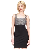 Michael Kors Women's Square-Neck Embellished Sleeveless Mini Dress