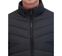 Kenneth Cole Men's Quilted Lightweight Hooded Zip-Front Puffer Jacket