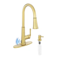 Casainc Pull Down Sprayer Kitchen Faucet with Touchless Sensor, Led