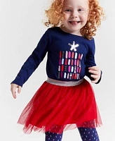 Epic Threads Toddler Girls Long Sleeve Present Graphic T Shirt Glitter Tulle Tutu Skirt Festive Sprinkle Print Leggings Created For Macys