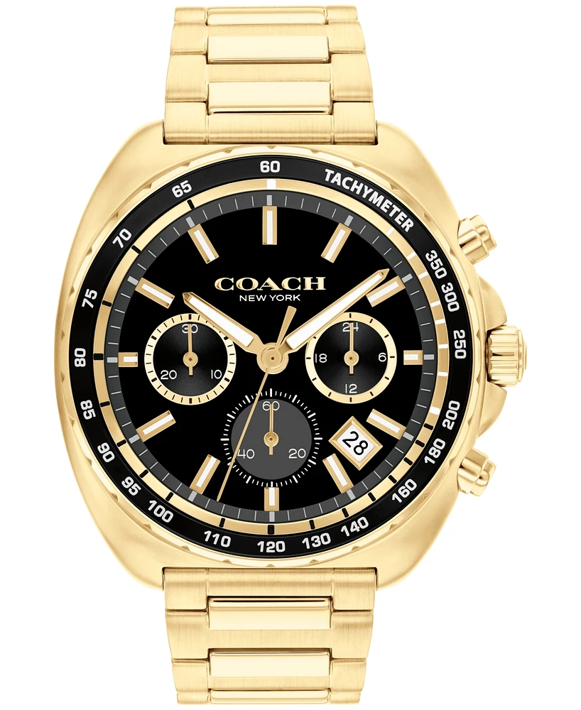 Coach Men's Charter Gold-Tone Stainless Steel Bracelet Watch 44.5mm