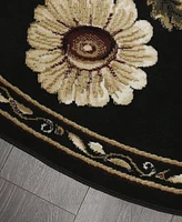 Global Rug Design Vision VIS01 Black 7'10" Round Area Rug