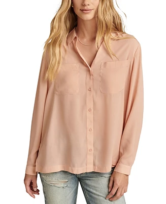 Lucky Brand Women's Collared Pleated Back Button-Front Shirt