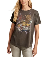 Lucky Brand Women's Eagle Moto Cotton T-Shirt