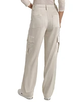 Dkny Jeans Women's Stretch Satin Cargo Wide-Leg Pants