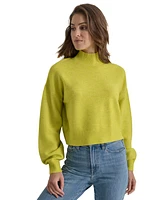 Dkny Jeans Women's Boxy Cropped Mock-Neck Sweater