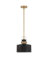 Possini Euro Design Courtney Soft Gold Mini Pendant Lighting 10" Wide Modern Matte Black Outer Gold Inner Drum Shade Fixture for Dining Room Home Foye