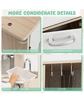 Kids Corner Wooden Kitchen Playset with Cookware Accessories
