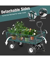 Sugift Heavy Duty Garden Utility Cart Wagon Wheelbarrow