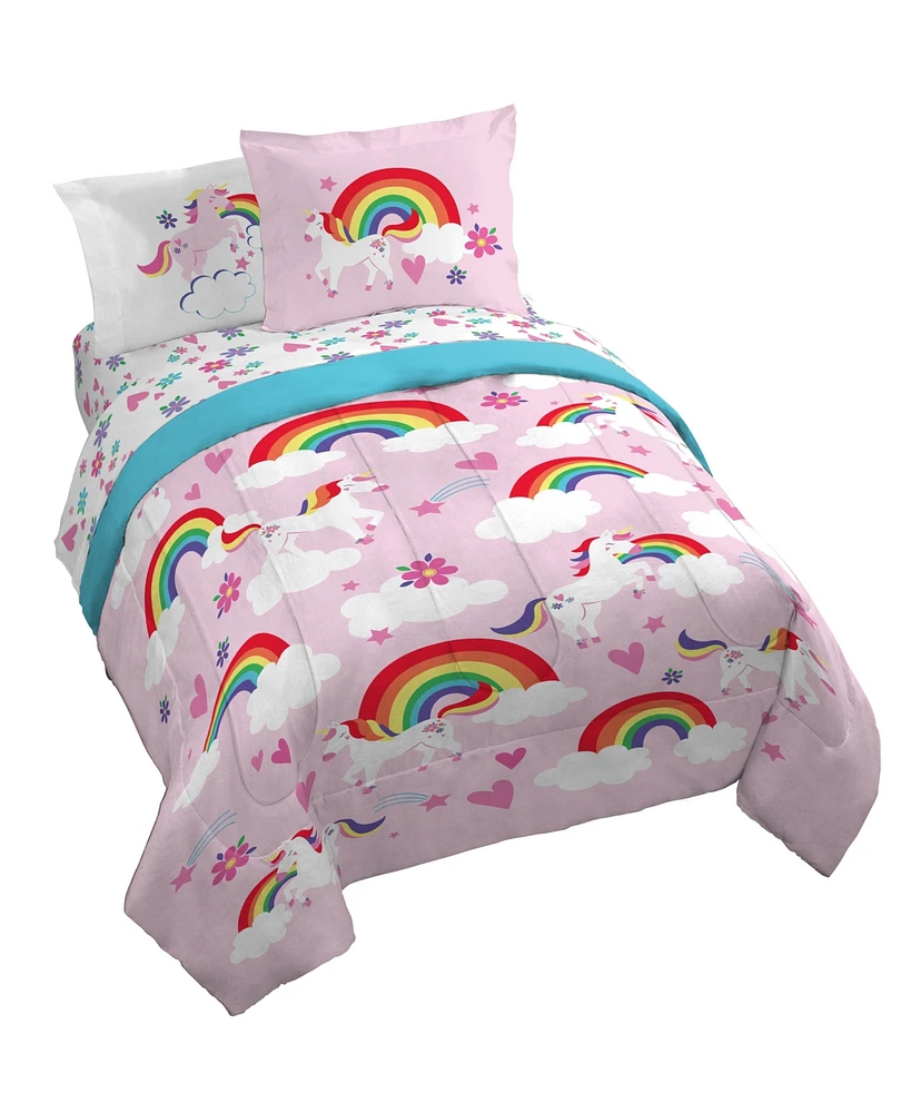 Sunny Side Up Rainbow Unicorns Bed Set