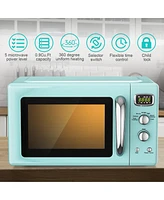 Sugift 0.9 Cu.ft Retro Countertop Compact Microwave Oven