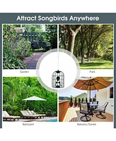 Sugift Squirrel-proof Caged Tube Wild Bird Feeder Outdoor Metal Seed Guard Deterrent
