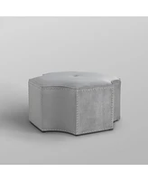 Nicole Miller Joziah Velvet Octagon Cocktail Ottoman