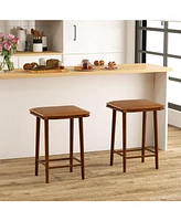 Sugift Set of 2 25.5 Inch Barstools with Removable Cushion and Footrest