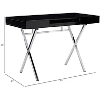 Kings Brand Furniture Contemporary Style Home & Office Desk, White/Chrome