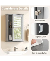 Sugift Bathroom Wall Cabinet with Single Mirror Door