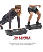 Sunny Health & Fitness Fitboard 4D Vibration Plate Wellness Machine for Toning Weight Loss & Lymphatic Drainage, Oscillation Therapy Platform