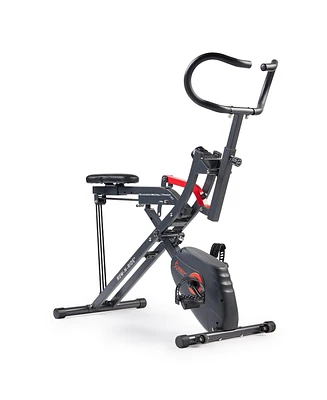 Sunny Health & Fitness Upright Row-n-Ride Bike - 2-in-1 Magnetic Rowing and Cycling Home Fitness Machine - Sf-A022077