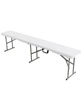 Sugift 6 Feet Portable Picnic Folding Bench 550 lbs Limited with Carrying Handle