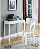 Kings Brand Furniture Kings Brand White Finish Wood Home Office Secretary Writing Desk