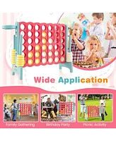 Jumbo 4-to-Score 4 A Row Giant Game Set with Carry Bag Stickers for Kids Adults