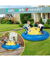 Costway 7.5 Ft Inflatable Dome Rocker Bouncer with 6 Handles Fun Outdoor Game
