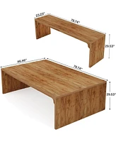 Tribesigns 13FT Conference Table, Large Rectangle Room Long Meeting Seminar Table Business Tables for 10-14 People (Two Tables)