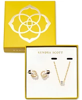 Kendra Scott 14k Cubic Zirconia Pendant Necklace & C-Hoop Earrings Set