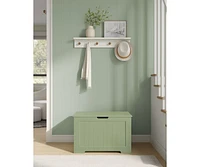 Slickblue Storage Chest, Bench, Entryway Bench with 2 Safety Hinges, Shoe Farmhouse Style
