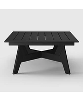 WestinTrends Modern Low Outdoor Patio Square Hdpe 37" Coffee Table