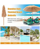Skonyon 8 Feet Patio Thatched Tiki Umbrella Hawaiian Hula Beach Umbrella