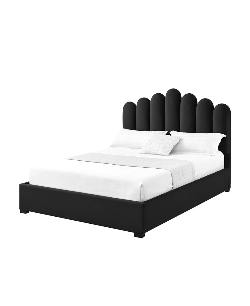 Inspired Home Carmyn Velvet Platform Bed Full