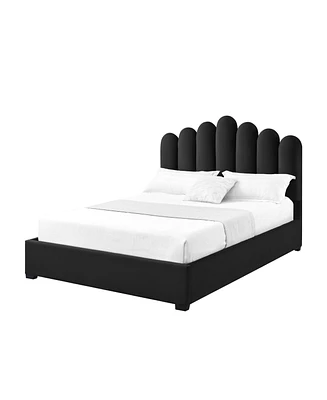 Inspired Home Carmyn Velvet Platform Bed Full