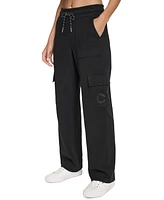 Calvin Klein Women's Active Embroidered-Logo Cargo Pants