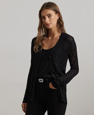 Lauren Ralph Women's Pointelle-Knit Cardigan