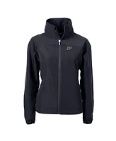 Cutter & Buck Women's Black Purdue Boilermakers Charter Eco Full-Zip Jacket