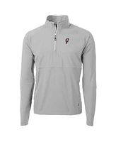 Cutter & Buck Men's Gray Ohio State Buckeyes Adapt Eco Knit Hybrid Quarter-Zip Pullover Top