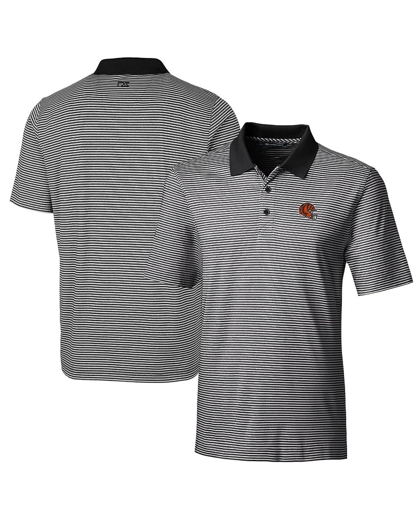 Cutter & Buck Men's Cincinnati Bengals Helmet Forge Tonal Stripe Stretch Polo