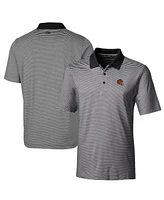 Cutter & Buck Men's Cincinnati Bengals Helmet Forge Tonal Stripe Stretch Polo