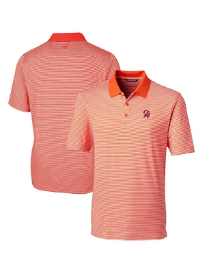 Cutter & Buck Men's Orange Tampa Bay Buccaneers Throwback Logo Forge Tonal Stripe Stretch Polo