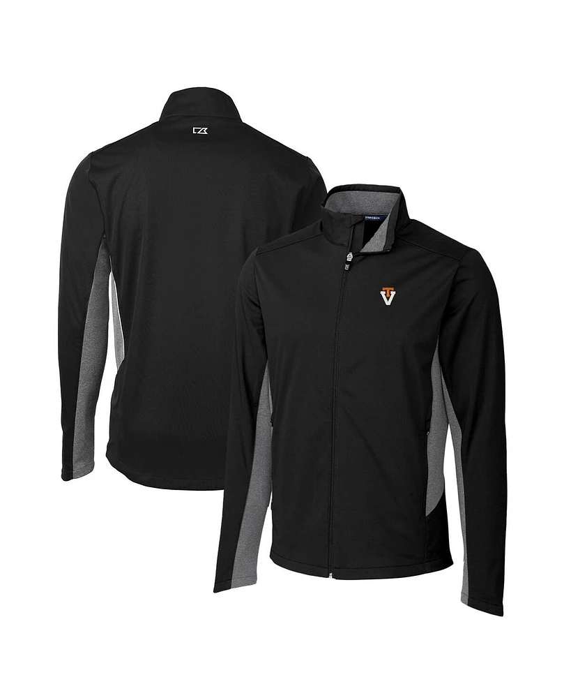 Cutter & Buck Men's Black Virginia Tech Hokies Navigate Softshell Full-Zip Jacket